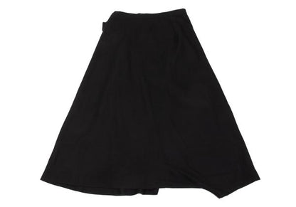 Y's Wool Asymmetrical Half-Wrap Sarouel Pants Black Size 2