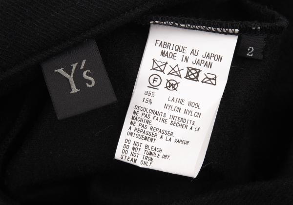 Y's Wool Asymmetrical Half-Wrap Sarouel Pants Black Size 2