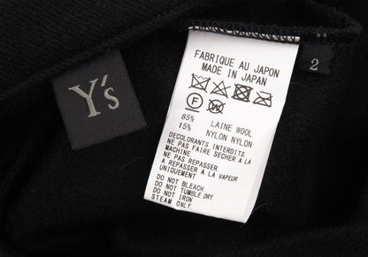 Y's Wool Asymmetrical Half-Wrap Sarouel Pants Black Size 2