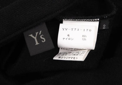 Y's Wool Asymmetrical Half-Wrap Sarouel Pants Black Size 2