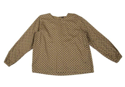 45rpm Cotton Dot Print Blouse Beige/Navy