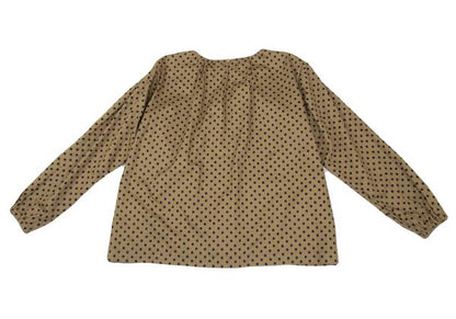 45rpm Cotton Dot Print Blouse Beige/Navy