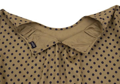 45rpm Cotton Dot Print Blouse Beige/Navy