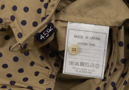 45rpm Cotton Dot Print Blouse Beige/Navy