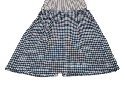 45rpm Cotton Linen Stripe Check Sleeveless Dress Blue Size M