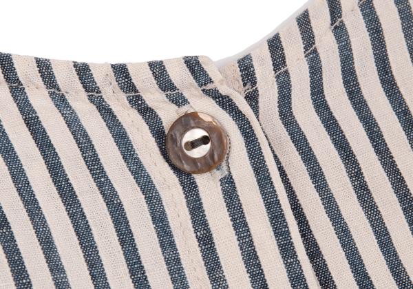 45rpm Cotton Linen Stripe Check Sleeveless Dress Blue Size M