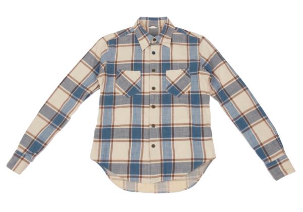 45rpm& Cotton Check Long Sleeve Shirt Beige Size 2