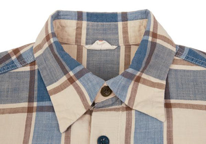 45rpm& Cotton Check Long Sleeve Shirt Beige Size 2