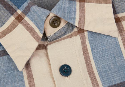 45rpm& Cotton Check Long Sleeve Shirt Beige Size 2