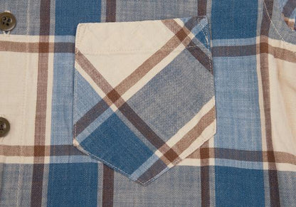 45rpm& Cotton Check Long Sleeve Shirt Beige Size 2