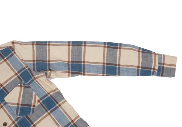 45rpm& Cotton Check Long Sleeve Shirt Beige Size 2