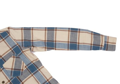 45rpm& Cotton Check Long Sleeve Shirt Beige Size 2