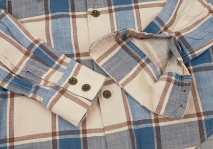 45rpm& Cotton Check Long Sleeve Shirt Beige Size 2