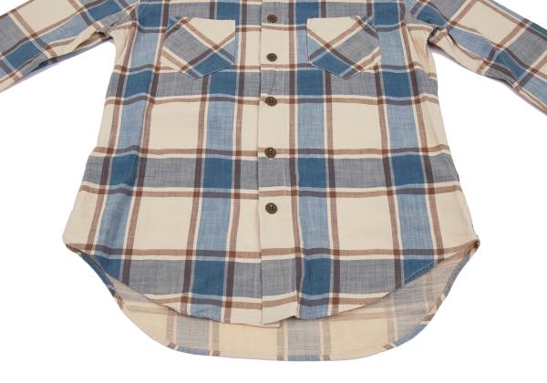 45rpm& Cotton Check Long Sleeve Shirt Beige Size 2