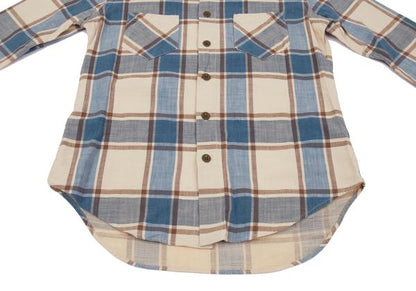 45rpm& Cotton Check Long Sleeve Shirt Beige Size 2