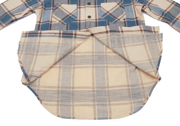 45rpm& Cotton Check Long Sleeve Shirt Beige Size 2