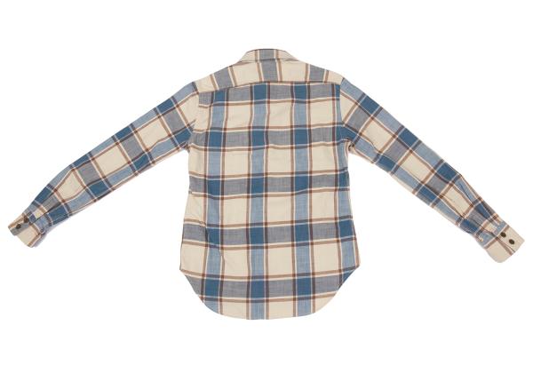 45rpm& Cotton Check Long Sleeve Shirt Beige Size 2