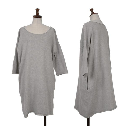 45rpm R umii Gray Cotton 3/4 Sleeve Knit Sweater
