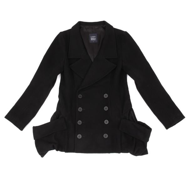 LIMI feu Wool Nylon Flap Pocket Design Peacoat Black Coat Size S