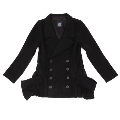 LIMI feu Wool Nylon Flap Pocket Design Peacoat Black Coat Size S