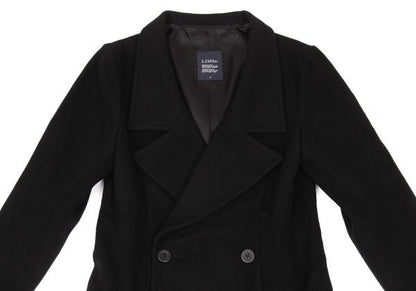 LIMI feu Wool Nylon Flap Pocket Design Peacoat Black Coat Size S