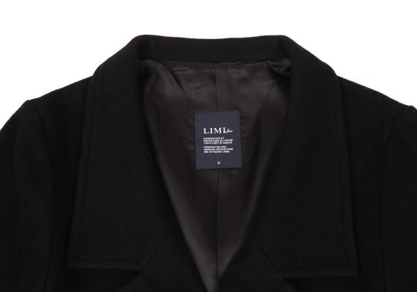 LIMI feu Wool Nylon Flap Pocket Design Peacoat Black Coat Size S