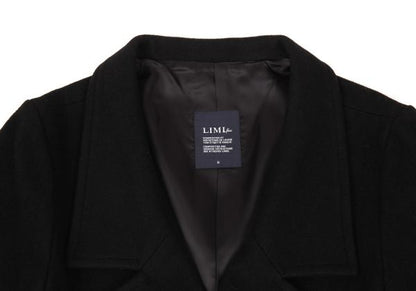 LIMI feu Wool Nylon Flap Pocket Design Peacoat Black Coat Size S
