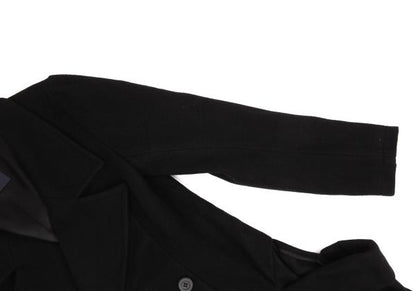 LIMI feu Wool Nylon Flap Pocket Design Peacoat Black Coat Size S