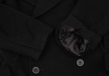 LIMI feu Wool Nylon Flap Pocket Design Peacoat Black Coat Size S