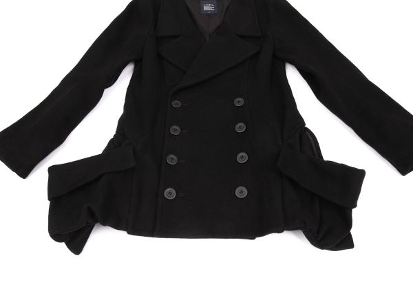 LIMI feu Wool Nylon Flap Pocket Design Peacoat Black Coat Size S