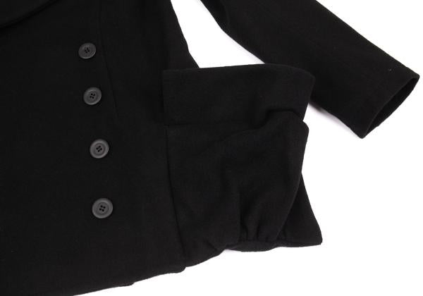 LIMI feu Wool Nylon Flap Pocket Design Peacoat Black Coat Size S