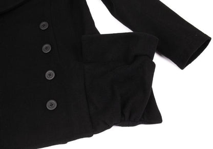 LIMI feu Wool Nylon Flap Pocket Design Peacoat Black Coat Size S