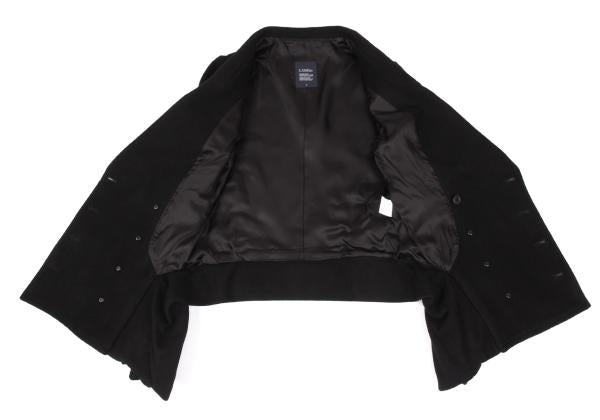 LIMI feu Wool Nylon Flap Pocket Design Peacoat Black Coat Size S