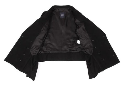 LIMI feu Wool Nylon Flap Pocket Design Peacoat Black Coat Size S