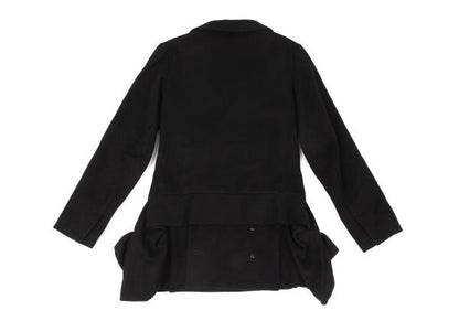 LIMI feu Wool Nylon Flap Pocket Design Peacoat Black Coat Size S