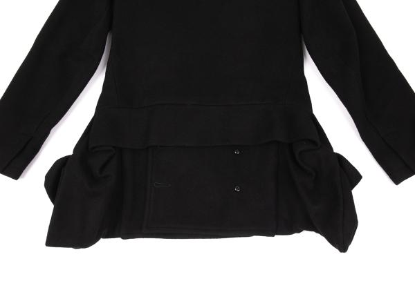 LIMI feu Wool Nylon Flap Pocket Design Peacoat Black Coat Size S