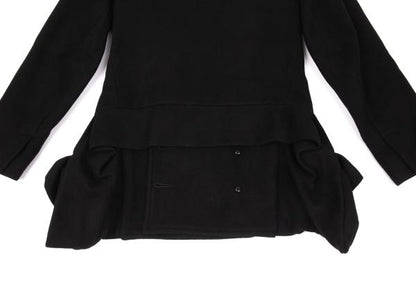 LIMI feu Wool Nylon Flap Pocket Design Peacoat Black Coat Size S