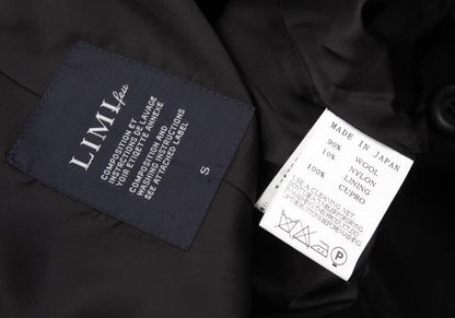 LIMI feu Wool Nylon Flap Pocket Design Peacoat Black Coat Size S