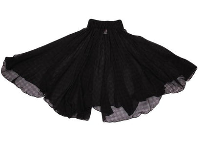 Y's Red Label Silk Shadow Checker Flag Skirt Black Size 2