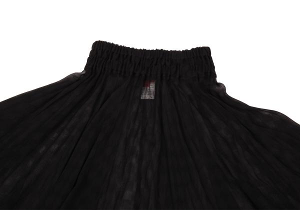 Y's Red Label Silk Shadow Checker Flag Skirt Black Size 2
