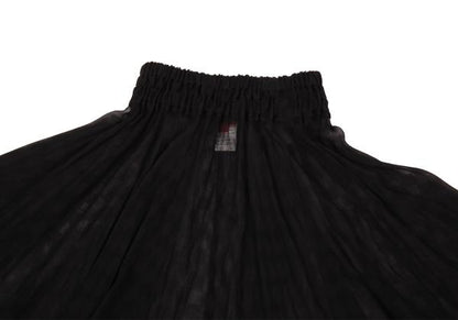 Y's Red Label Silk Shadow Checker Flag Skirt Black Size 2