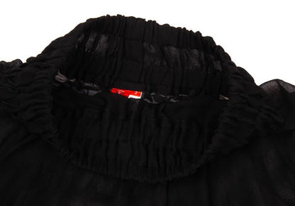 Y's Red Label Silk Shadow Checker Flag Skirt Black Size 2