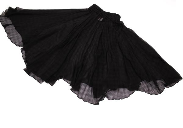 Y's Red Label Silk Shadow Checker Flag Skirt Black Size 2