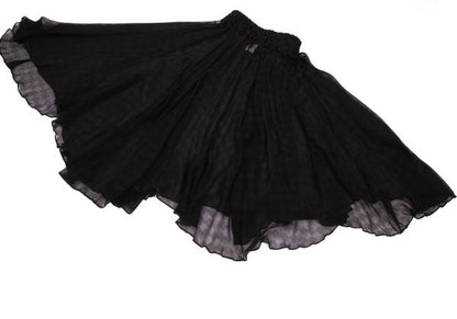Y's Red Label Silk Shadow Checker Flag Skirt Black Size 2