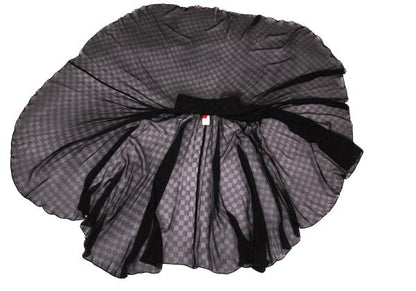 Y's Red Label Silk Shadow Checker Flag Skirt Black Size 2