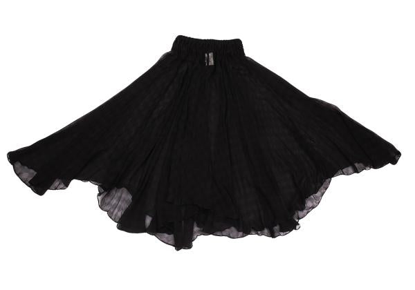 Y's Red Label Silk Shadow Checker Flag Skirt Black Size 2
