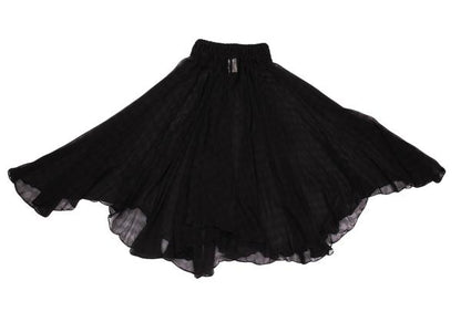 Y's Red Label Silk Shadow Checker Flag Skirt Black Size 2
