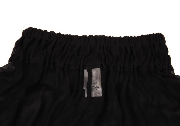 Y's Red Label Silk Shadow Checker Flag Skirt Black Size 2
