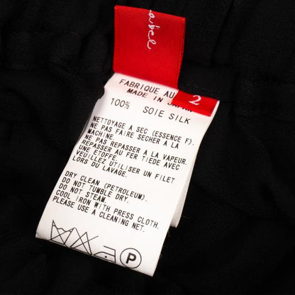 Y's Red Label Silk Shadow Checker Flag Skirt Black Size 2
