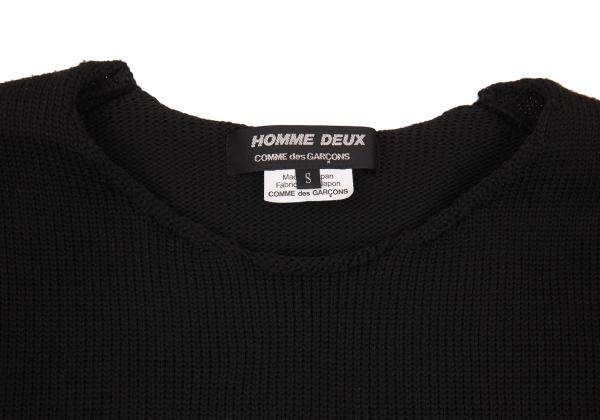 COMME des GARCONS HOMME DEUX 24SS Side Zip Knit Black Size S